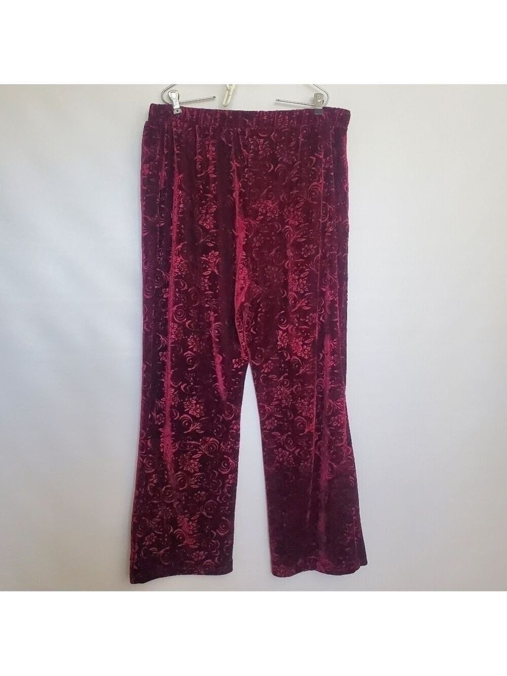 MARC NEW YORK ANDREW MARC BURGUNDY VELOUR PANTS PULLON WOMENS (XL) - Picture 4 of 11